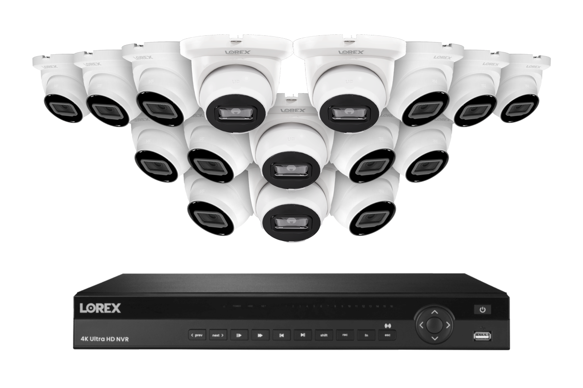Lorex Elite Series 4K 16 Camera Capable 4TB Wired NVR System with 4MP (2K) A4 IP Turret Cameras