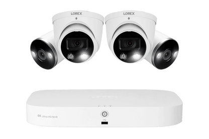 8-Channel Fusion NVR System with Dome and Bullet Smart Deterrence 4K IP Cameras