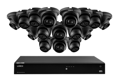 Lorex Fusion Series 4K 16 Camera Capable (Wired or Fusion Wi-Fi) 4TB Wired NVR System with A14 IP Turret Cameras