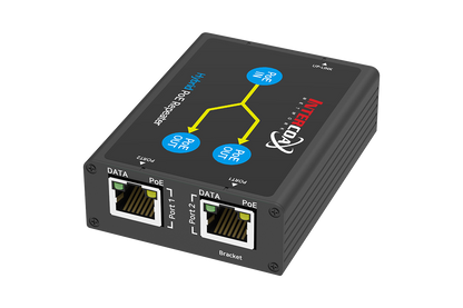 2 Port PoE+ Repeater (100m/300ft 1-in 2-out Daisy Chain PoE Repeater)
