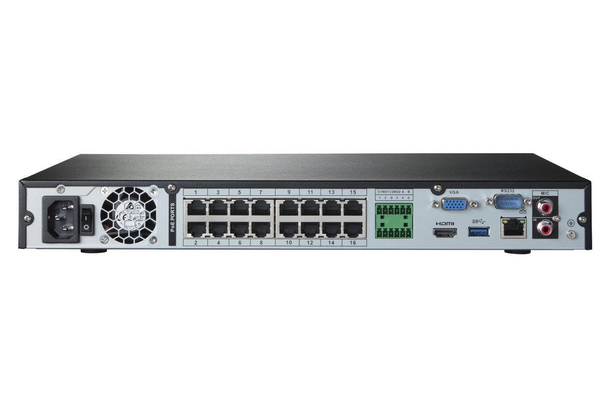 Lorex Elite Series 4K 16 Camera Capable 4TB Wired NVR System with 4MP (2K) A4 IP Bullet Cameras