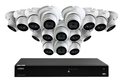Lorex Fusion Series 4K 16 Camera Capable (Wired or Fusion Wi-Fi) 4TB Wired NVR System with A14 IP Turret Cameras