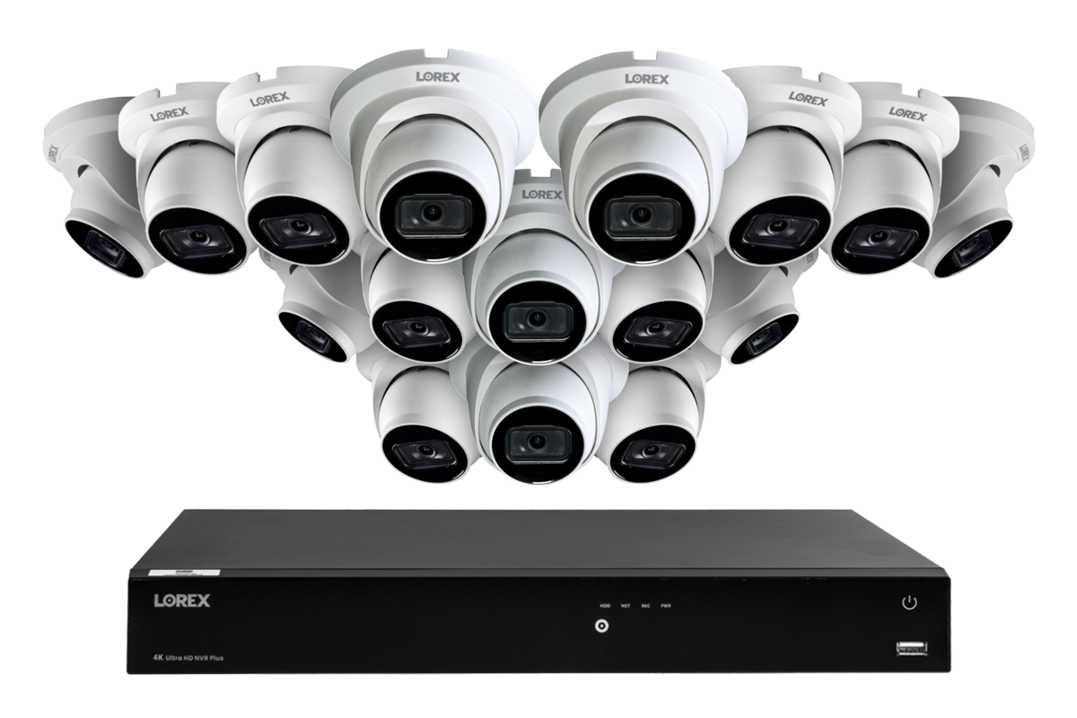 Lorex Fusion Series 4K 16 Camera Capable (Wired or Fusion Wi-Fi) 4TB Wired NVR System with A14 IP Dome Cameras