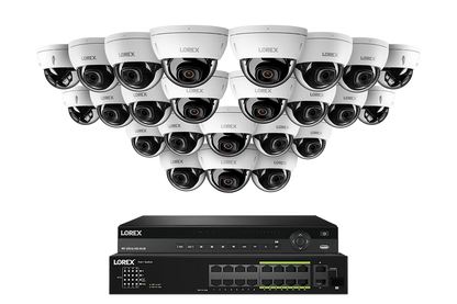 Lorex Elite Series 4K 32 Camera Capable 6TB Wired NVR System with 8MP (4K) A10 IP Dome Cameras
