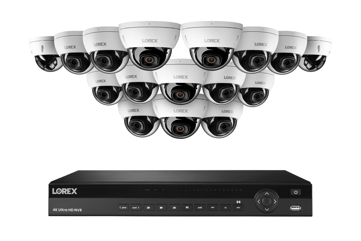 Lorex Elite Series 4K 16 Camera Capable 4TB Wired NVR System with 4MP (2K) A4 IP Dome Cameras