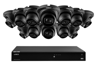Lorex Fusion Series 4K 16 Camera Capable (Wired or Fusion Wi-Fi) 4TB Wired NVR System with A14 IP Turret Cameras