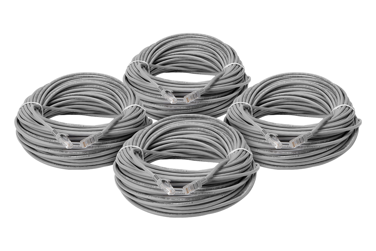 200 foot CAT5e Extension Cables, Fire Resistant and In-Wall Rated, CMR type (Riser) (4-pack)