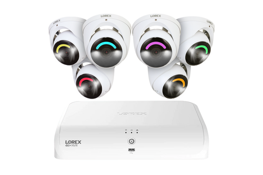 Lorex 4K+ 12MP 16 Camera Capable (8 Wired + 8 Fusion Wi-Fi ) 2TB Wired NVR System with H30 IP Turret Cameras