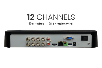 Lorex Fusion 4K 12 Channels (8 Wired and 4 Fusion Wi-Fi) 2TB Wired DVR System with Smart Deterrence Cameras