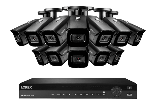 Lorex 4K (16 Camera Capable) 6TB Wired NVR System with Nocturnal 3 Smart IP Bullet Cameras with Listen-In Audio and 30FPS