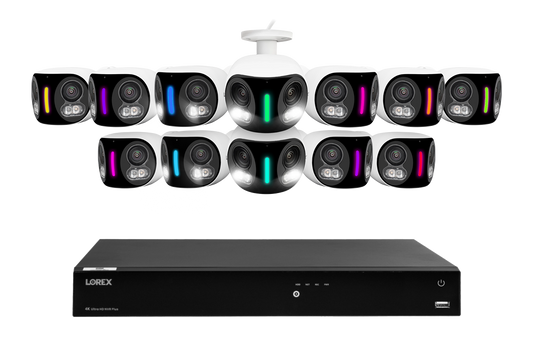 Lorex Fusion Series 4K 16 Camera Capable (Wired or Fusion Wi-Fi) 6TB Wired NVR System with H20 IP Dual Lens Cameras