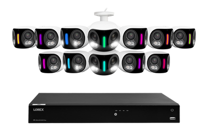 Lorex Fusion Series 4K 16 Camera Capable (Wired or Fusion Wi-Fi) 6TB Wired NVR System with H20 IP Dual Lens Cameras