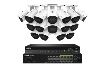 Lorex Elite Series 4K 32 Camera Capable 8TB Wired NVR System with A14 IP Bullet Cameras