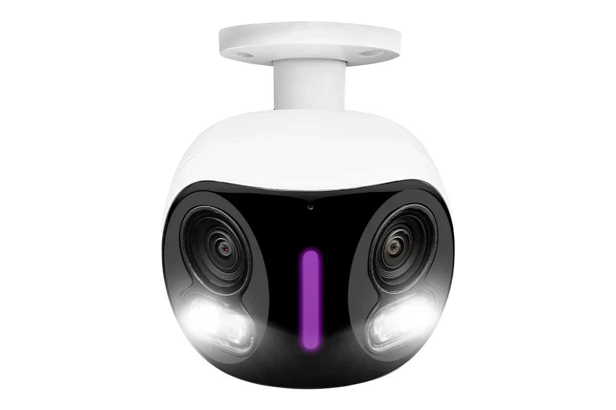 Lorex 4K Dual Lens Wi-Fi Security Camera with Smart Security Lighting - Open Box