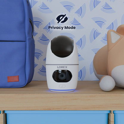 Lorex 2K Dual Lens Indoor Pan-Tilt Wi-Fi Security Camera (2-pack, 32GB)