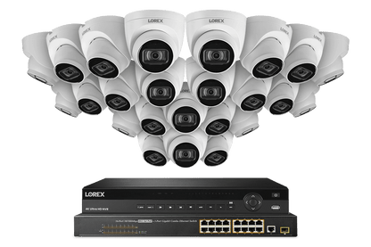 32-Channel NVR System with 4K (8MP) IP Dome Cameras with Listen-In Audio