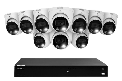 Lorex Fusion Series 4K 16 Camera Capable (Wired or Fusion Wi-Fi) 4TB Wired NVR System with H13 IP Dome Cameras
