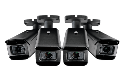 4K Ultra HD Resolution 8MP Motorized Varifocal Outdoor 4x Optical Zoom IP Camera with Real-Time 30FPS Recording and 2-Way Audio (4-pack)