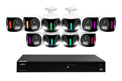 Lorex Fusion Series 4K 16 Camera Capable (Wired or Fusion Wi-Fi) 6TB Wired NVR System with H20 IP Dual Lens Cameras