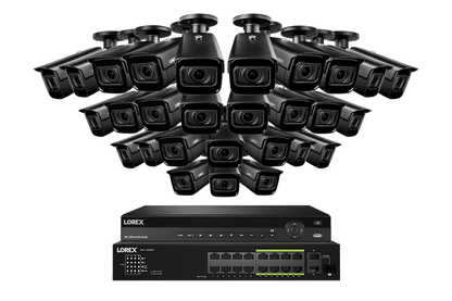 Lorex 4K (32 Camera Capable) 6TB Wired NVR System with Nocturnal 3 Smart IP Bullet Cameras Featuring Motorized Varifocal Lens and 30FPS Recording
