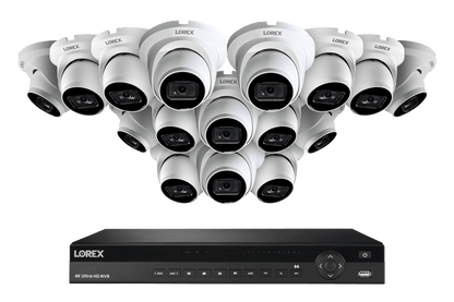 Lorex 4K (16 Camera Capable) 6TB Wired NVR System with Nocturnal 3 Smart IP Dome Cameras with Listen-In Audio and 30FPS
