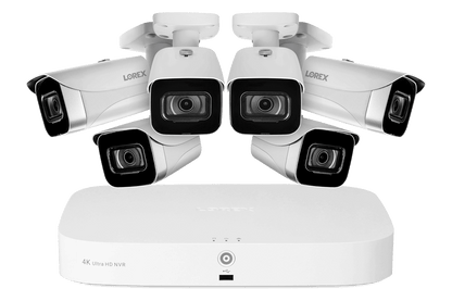 4K 8-channel 2TB Wired NVR System with 6 Cameras