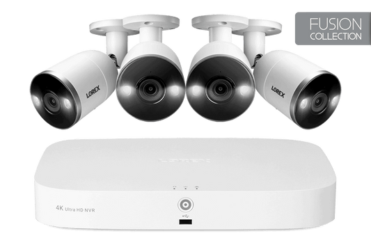 4K NVR Security System with 4 Smart Deterrence Cameras, Fusion Capabilities and Smart Motion Detection Plus