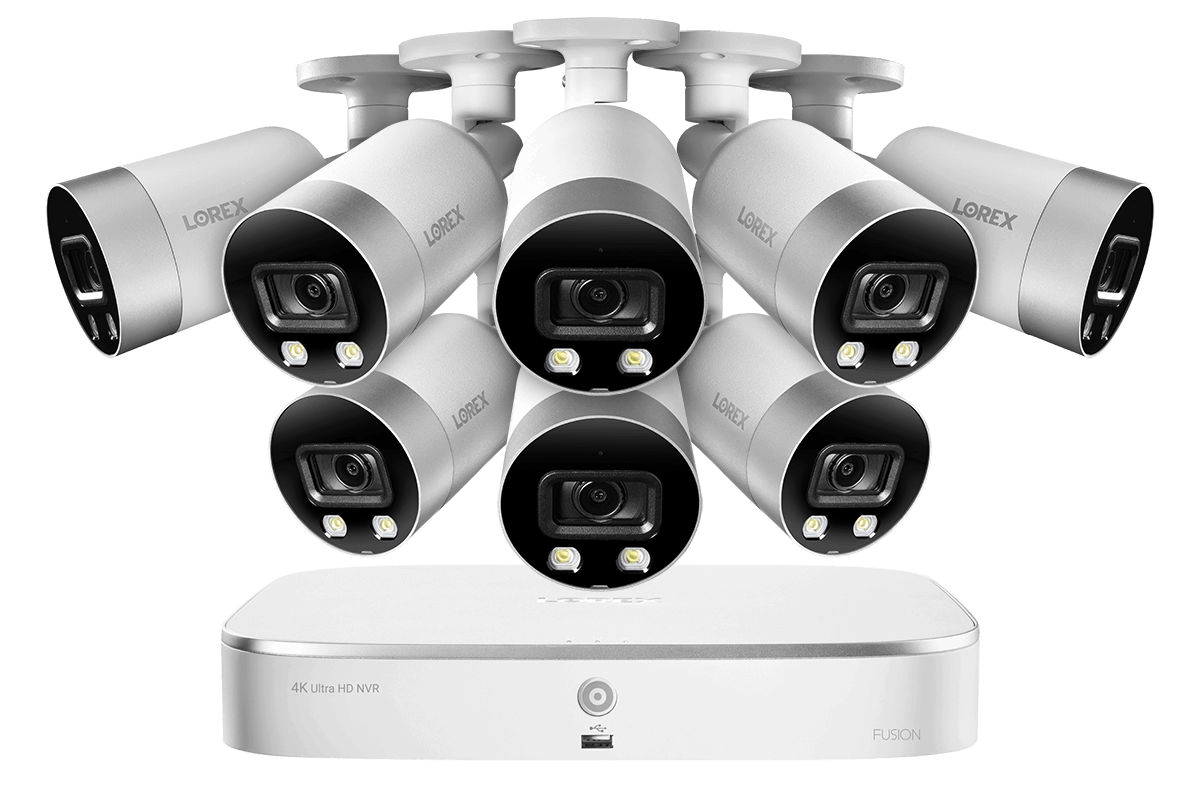 4K Ultra HD 8-Channel IP Security System with 8 Smart Deterrence 4K (8MP) Cameras, Smart Motion Detection and Smart Home Voice Control