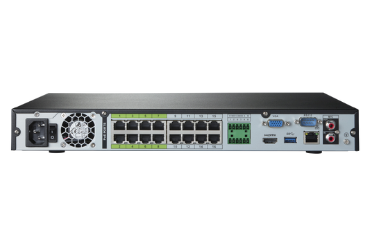 16-Channel Nocturnal NVR System with 4K (8MP) Smart IP Security Cameras with Real-Time 30FPS Recording and Listen-in Audio