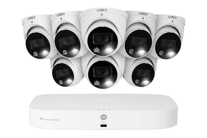 8-channel Fusion NVR System with Smart Deterrence and Mask Detection Security Cameras