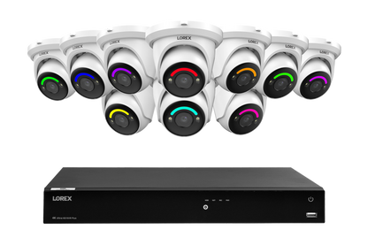 Lorex Fusion Series 4K 16 Camera Capable (Wired or Fusion Wi-Fi) 4TB Wired NVR System with H12 Wired 4K IP Dome Cameras