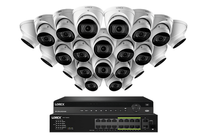 Lorex 4K (32 Camera Capable) 6TB Wired NVR System with Nocturnal 3 Smart IP Turret Cameras Featuring Motorized Varifocal Lens and 30FPS Recording