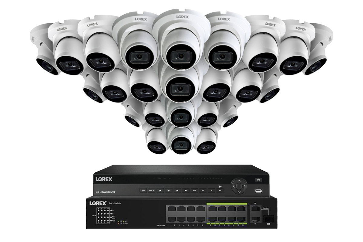 Lorex Elite Series 4K 32 Camera Capable 6TB Wired NVR System with A14 IP Turret Cameras