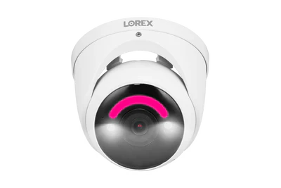 Lorex Fusion Series 4K 16 Camera Capable (Wired of Fusion Wi-Fi) 4TB Wired NVR System with Eight H16 IP Dome Cameras, One 2K Battery-Operated Doorbell, and One 2K Outdoor Floodlight