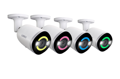 Lorex H15 4K Smart Security Lighting Deterrence Bullet AI PoE IP Wired Cameras