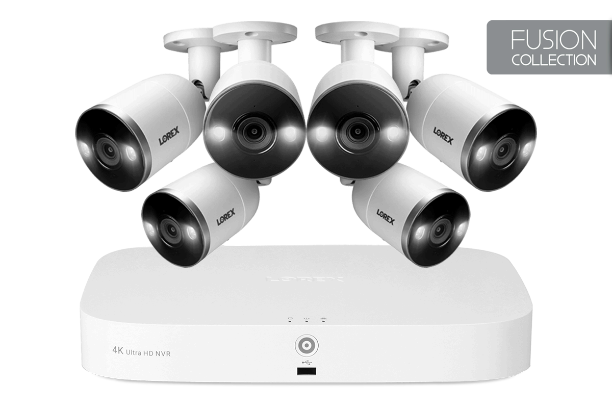 4K NVR Security System with 6 Smart Deterrence Cameras, Fusion Capabilities and Smart Motion Detection Plus