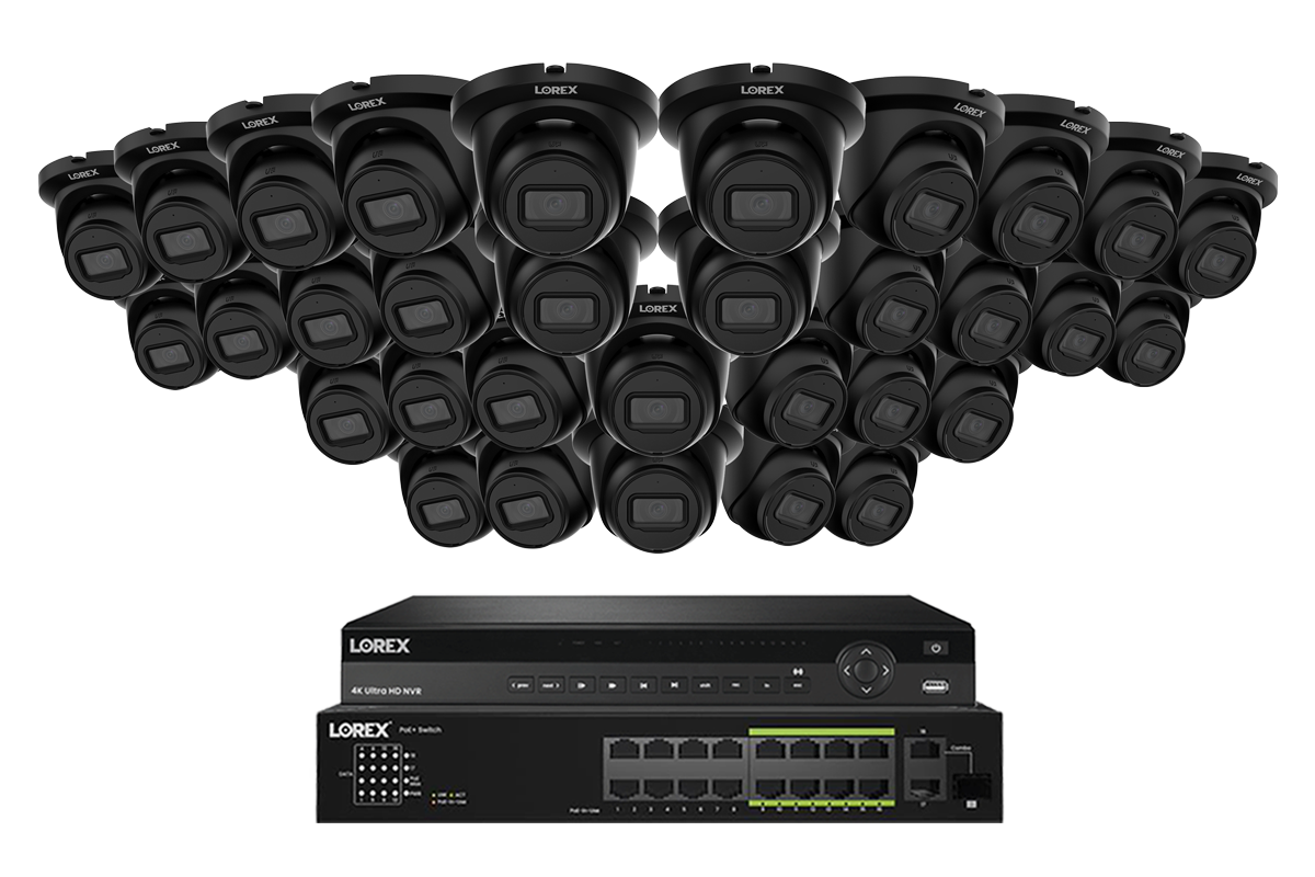 Lorex Elite Series 4K 32 Camera Capable 6TB Wired NVR System with 4MP (2K) A4 IP Turret Cameras