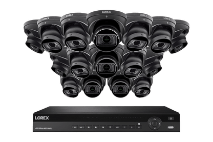 Lorex 4K (16 Camera Capable) 6TB Wired NVR System with Nocturnal 3 Smart IP Dome Cameras with Listen-in Audio and Motorized Varifocal Lenses
