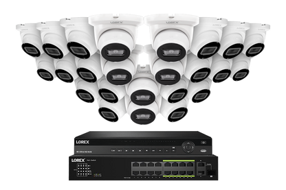 Lorex Elite Series 4K 32 Camera Capable 8TB Wired NVR System with 4MP (2K) A4 IP Turret Cameras