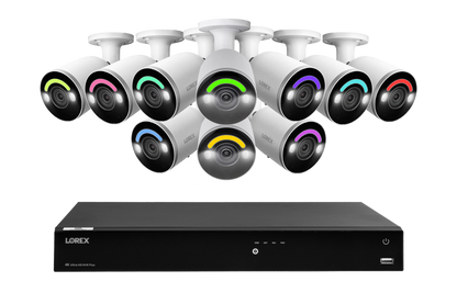 Lorex Fusion Series 4K 16 Camera Capable (Wired or Fusion Wi-Fi) 6TB Wired NVR System with H12 Wired 4K IP Bullet Cameras