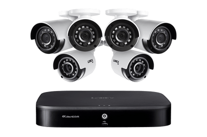 4K 8-channel 1TB Wired DVR System with 6 Cameras