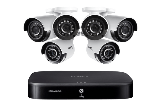 4K 8-channel 1TB Wired DVR System with 6 Cameras