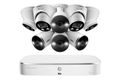 8-Channel Fusion NVR System with Dome and Bullet Smart Deterrence 4K IP Cameras