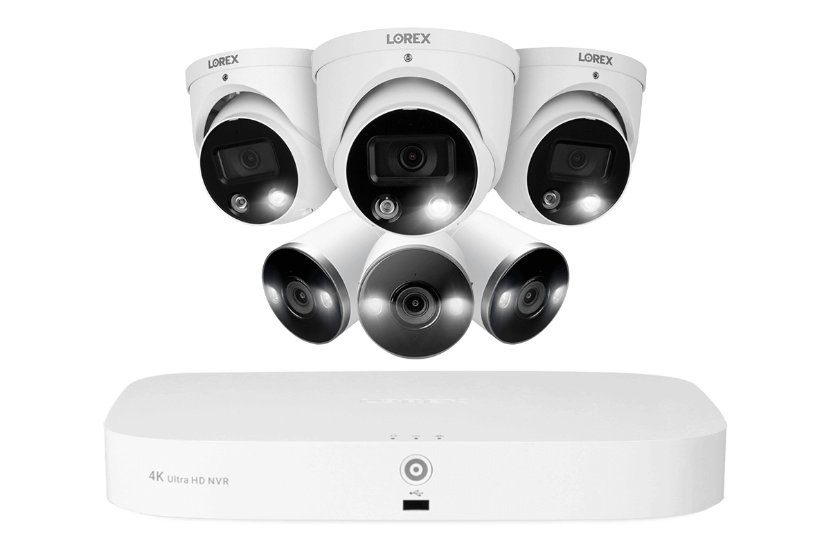 8-Channel Fusion NVR System with Dome and Bullet Smart Deterrence 4K IP Cameras