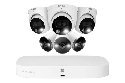 8-Channel Fusion NVR System with Dome and Bullet Smart Deterrence 4K IP Cameras