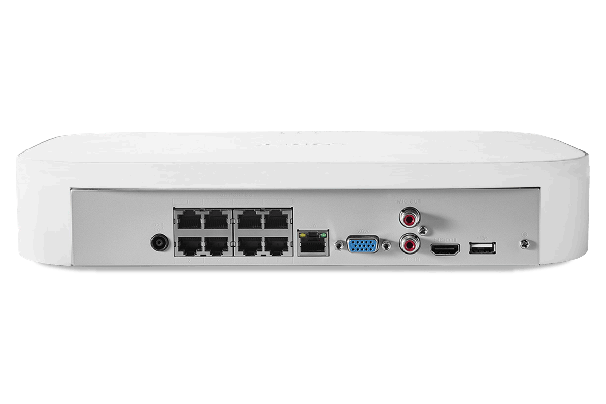 8-Channel NVR Fusion System with Four 4K (8MP) IP Cameras, 2K Wi-Fi Video Doorbell, and Smart Sensor Starter Kit