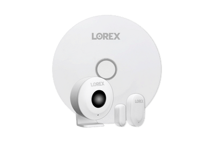 8-Channel NVR Fusion System with Six 4K Smart Deterrence IP Dome Security Cameras, 2K Wi-Fi Video Doorbell, Wi-Fi Floodlight Camera and Smart Sensor Starter Kit