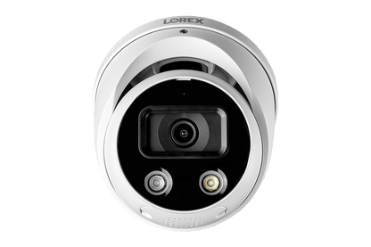 8-Channel NVR Fusion System with Six 4K Smart Deterrence IP Dome Security Cameras, Wi-Fi Floodlight and Indoor Camera