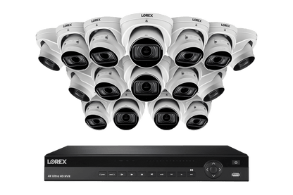 Lorex 4K (16 Camera Capable) 6TB Wired NVR System with Nocturnal 3 Smart IP Dome Cameras with Listen-in Audio and Motorized Varifocal Lenses