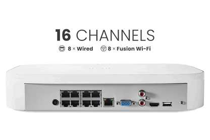 Lorex Fusion NVR with IP Dome and Bullet Cameras - 4K 16-Channel 2TB Wired System